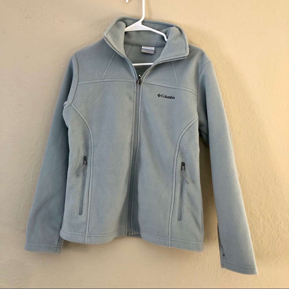 Columbia Zip Fleece Jacket pale green mint color